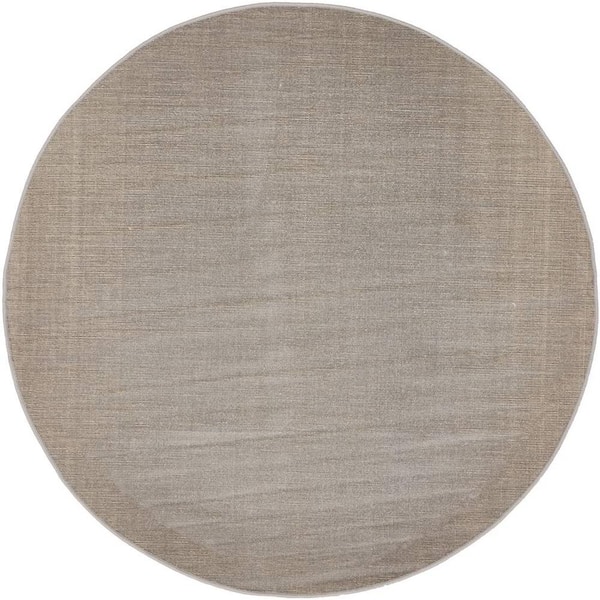 Unique Loom Williamsburg Solid Gray 5' 0 x 5' 0 Round Rug