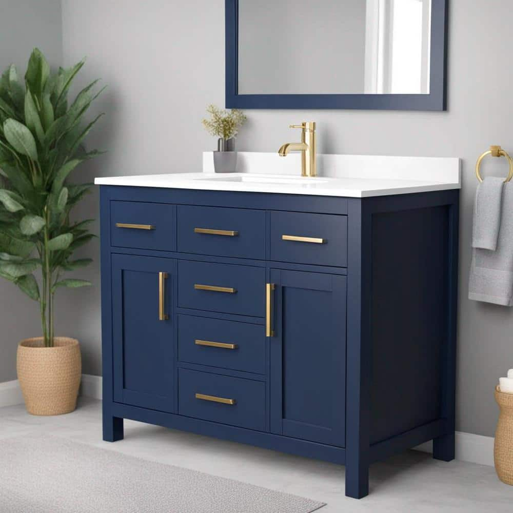 Wyndham Collection Beckett 42 in. W x 22 in. D Single Vanity in Dark ...