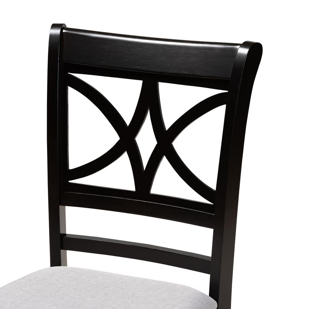 Clarke Gray Upholstered Espresso Wood Dining Side Chair Set