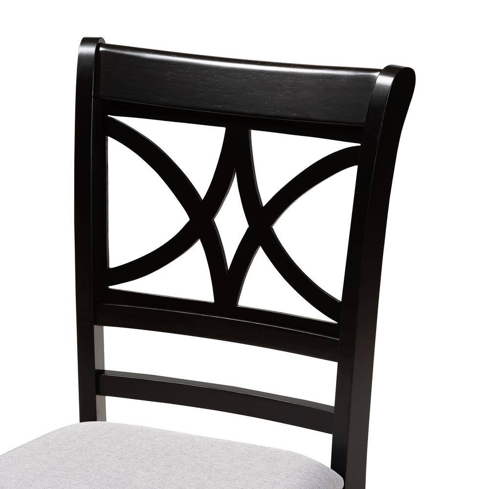Clarke Gray Upholstered Espresso Wood Dining Side Chair Set