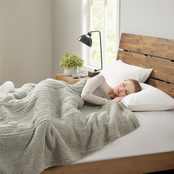 Sherpa Grey Berber King Electric Blanket