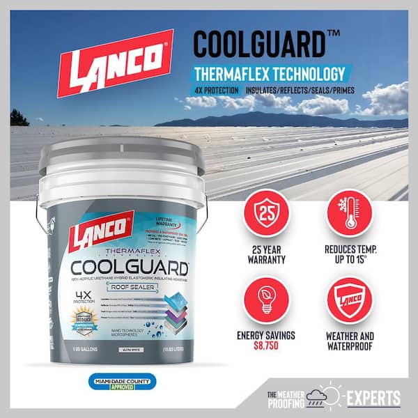 Coolguard 5 Gal. Insulating Elastomeric White Roof Sealer