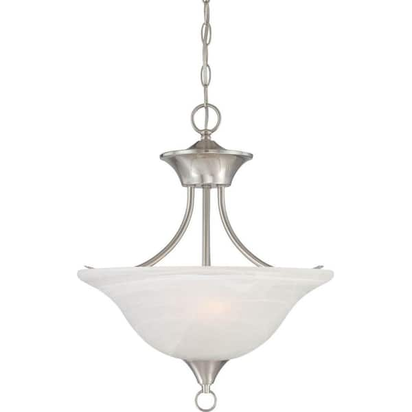 Volume Lighting Trinidad 2-Light Brushed Nickel Pendant/Semi Flush-Mount Light