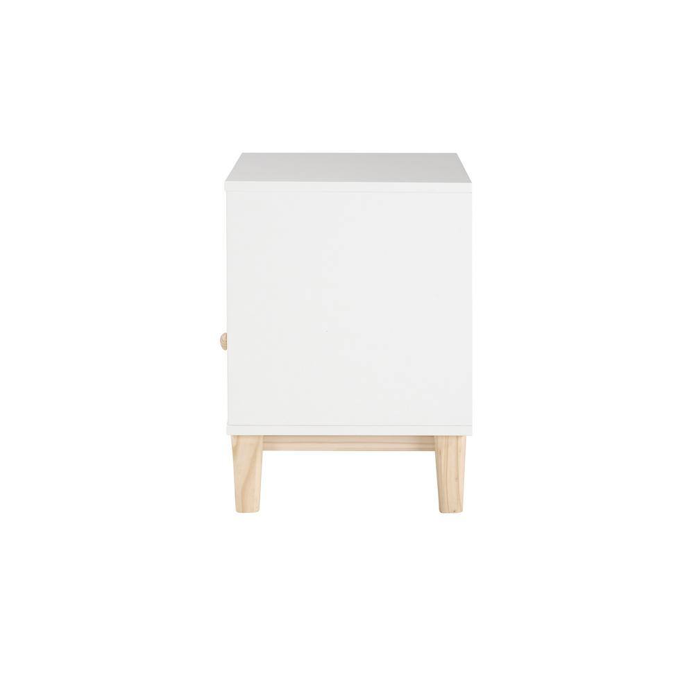 Mid-Century Modern Two-Tone 1-Drawer Nightstand