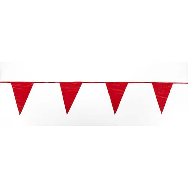 Mutual Industries 105 ft. OSHA Red Pennants Perimeter Markers (3-Pack)
