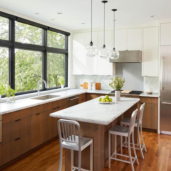 10 ft. Right Miter Laminate Countertop in Matte Manhattan Marble with Eased Edge and Integrated Backsplash