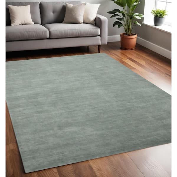 5 ft. x 8 ft. Gray Wool Hand Woven Area Rug