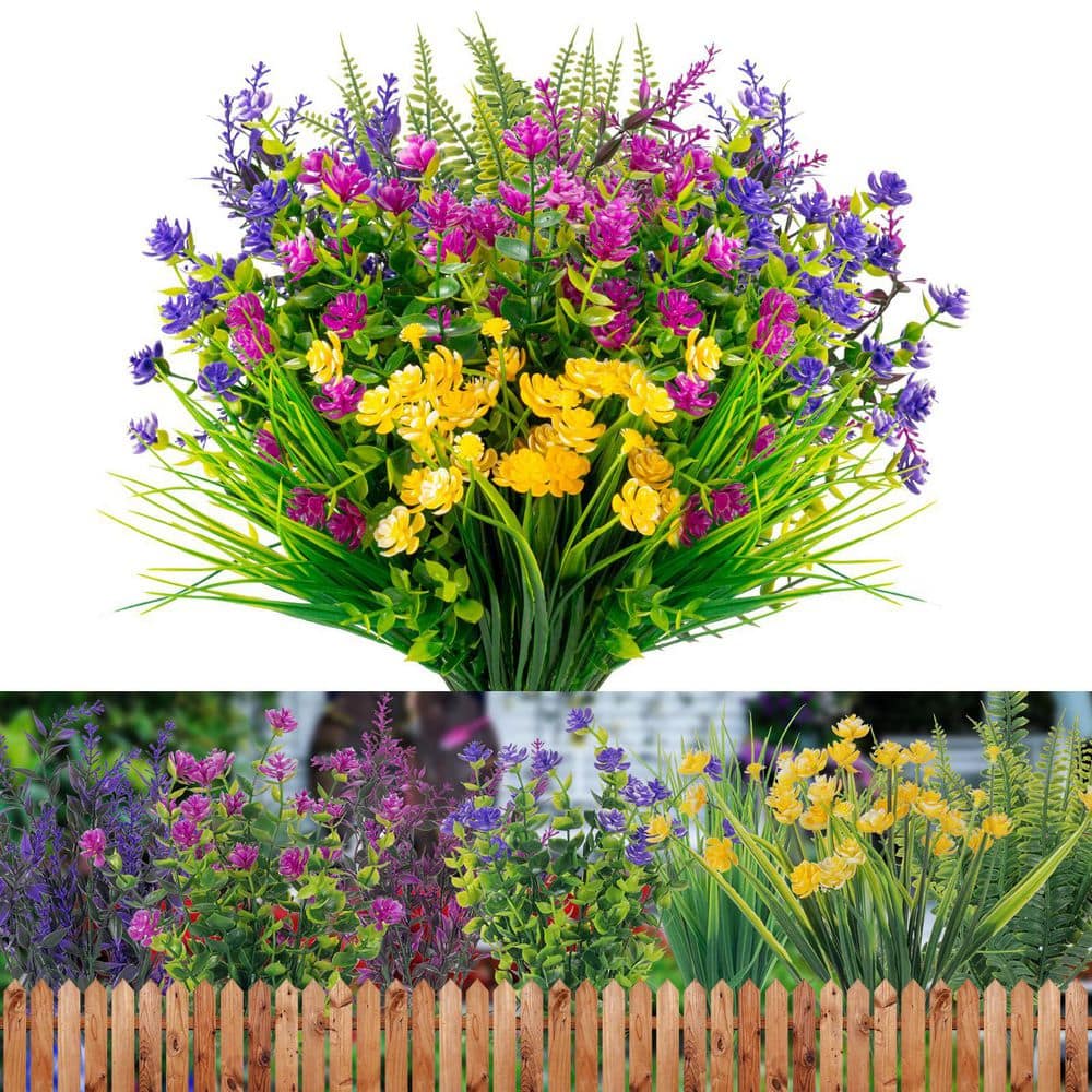 14.17 in. Multi-Colored Artificial Mixed Flowers, 20 Bundles No Fade UV Res