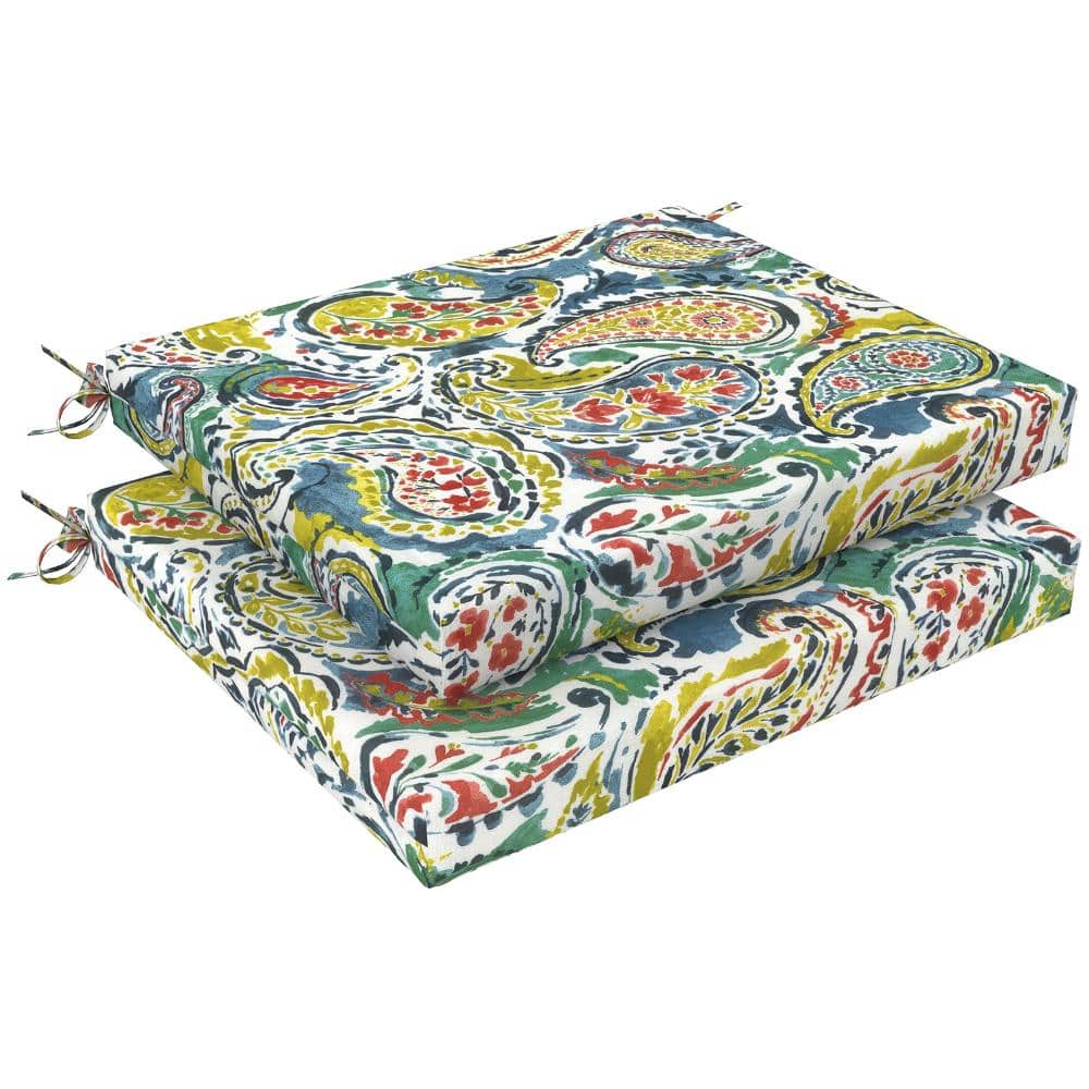18.5 in. x 16 in. Outdoor Chair Cushions Water Repellent Paradise Paisley 2-Pack price history on PriceWatchPro