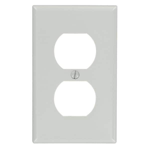 Leviton Gray 1-Gang Duplex Outlet Wall Plate (1-Pack)