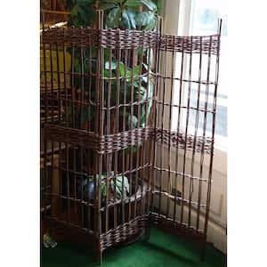 48 in. W x 48 in. H 16 in. per panel 3-Panel Round Top Willow Screen Sets