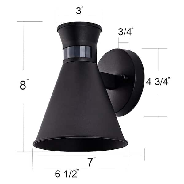C Cattleya 1-Light Black Motion Sensing Dusk to Dawn Outdoor Wall