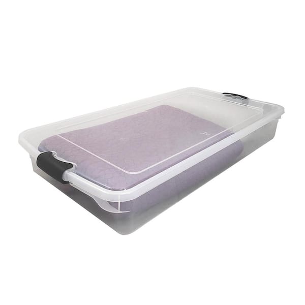 HOMZ 60-Quart Latching Holiday Underbed Storage Container Box, Clear (2  Pack) - On Sale - Bed Bath & Beyond - 37033866