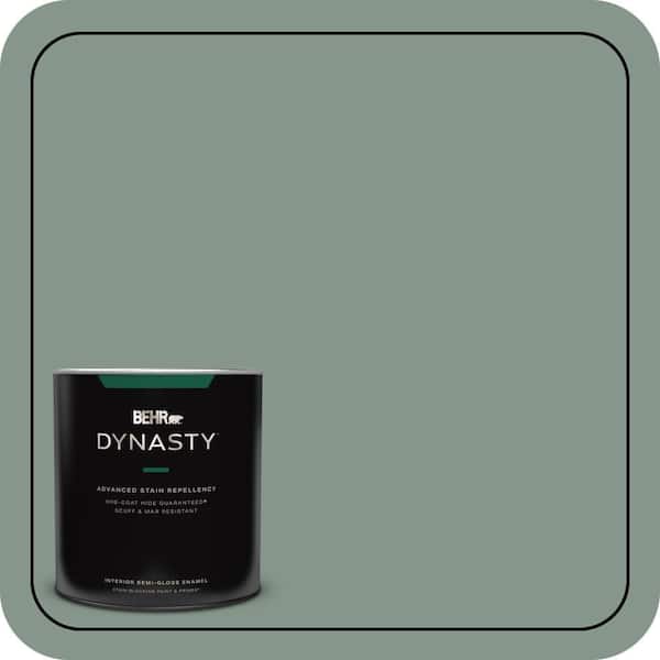 BEHR DYNASTY 1 qt. #N420-4 Underground Gardens One-Coat Hide Semi-Gloss Enamel Interior Stain-Blocking Paint and Primer
