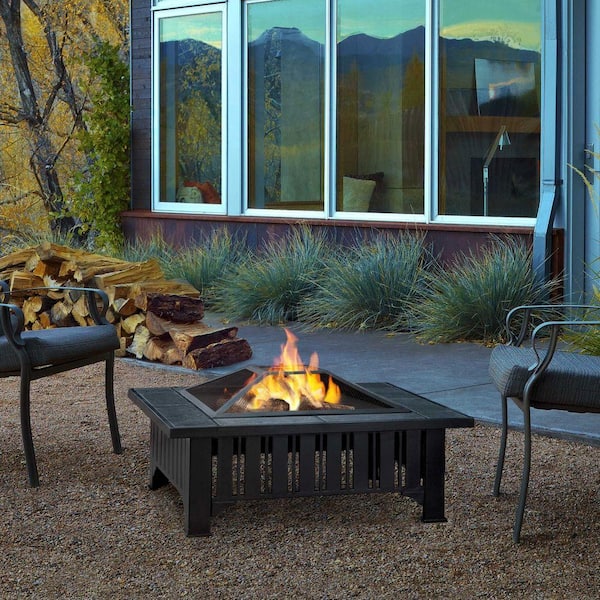 Real Flame Lafayette 34 in. Wood Burning Fire Pit