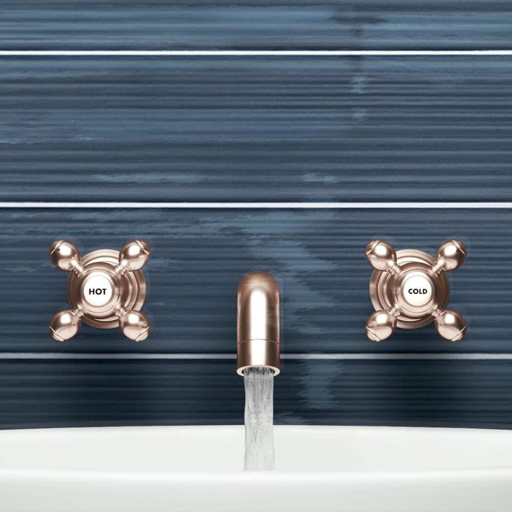 Stacy Garcia Blue Polished Porcelain Subway Wall Tile 4" x 16"