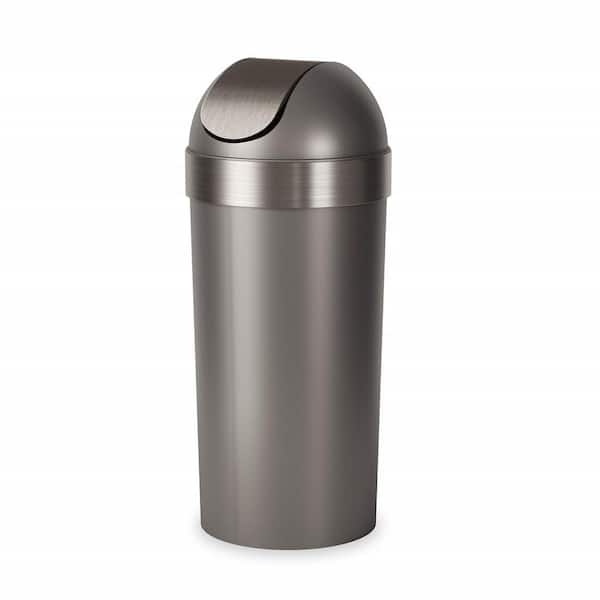 Unbranded 16.5 Gal. Brown Swing Top High Barrel Kitchen Trash Can