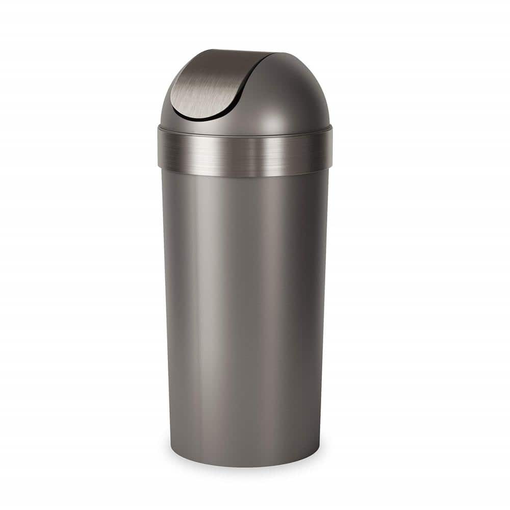16.5 Gal. Brown Swing Top High Barrel Kitchen Trash Can