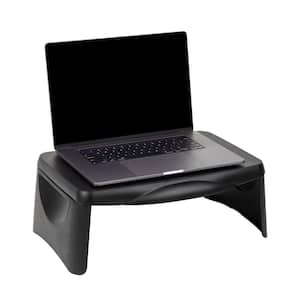 18.75 in. L x 11.25 in. W x 7.25 in. H Lap Desk Laptop Stand, Bed Tray Folding Legs Plastic Black
