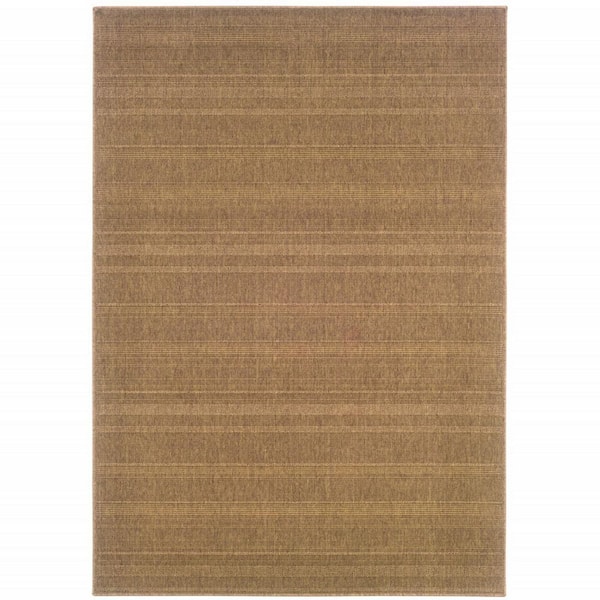 Tan 5 ft. x 8 ft. Loomed Polypropylene Rectangle Indoor/Outdoor Area Rug