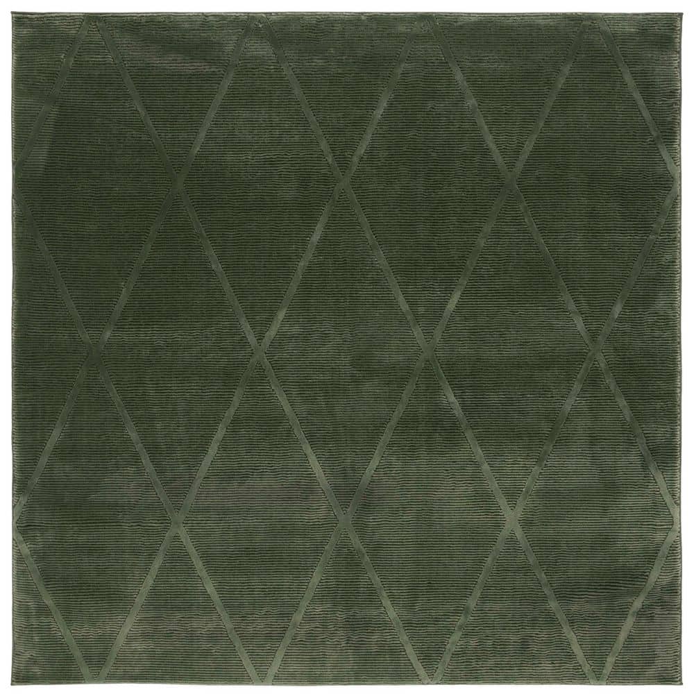 Revive 7 ft. x 7 ft. Green Diamond Solid Square Area Rug price history on PriceWatchPro