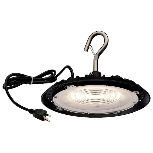 1 ft. 80-Watt Integrated LED 4000K Black UFO High Bay Light with Plug 120 Volt
