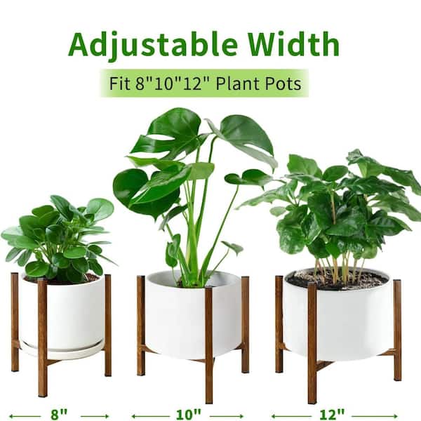 Unbrand Mid Century Modern Adjustable Metal Corner Plant Stand