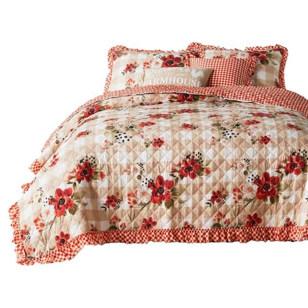 Benjara 2-Piece Multicolor Solid Twin Size Microfiber Quilt Set