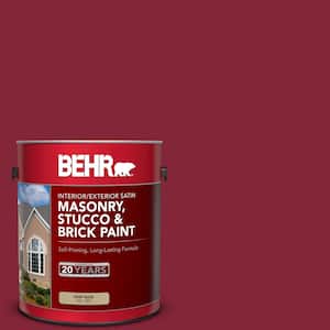 1 gal. #M140-7 Dark Crimson Satin Interior/Exterior Masonry, Stucco and Brick Paint