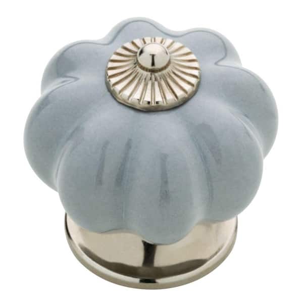Liberty 1-1/2 in. (38mm) Gray Ceramic Melon Cabinet Knob KNW003-GR-C