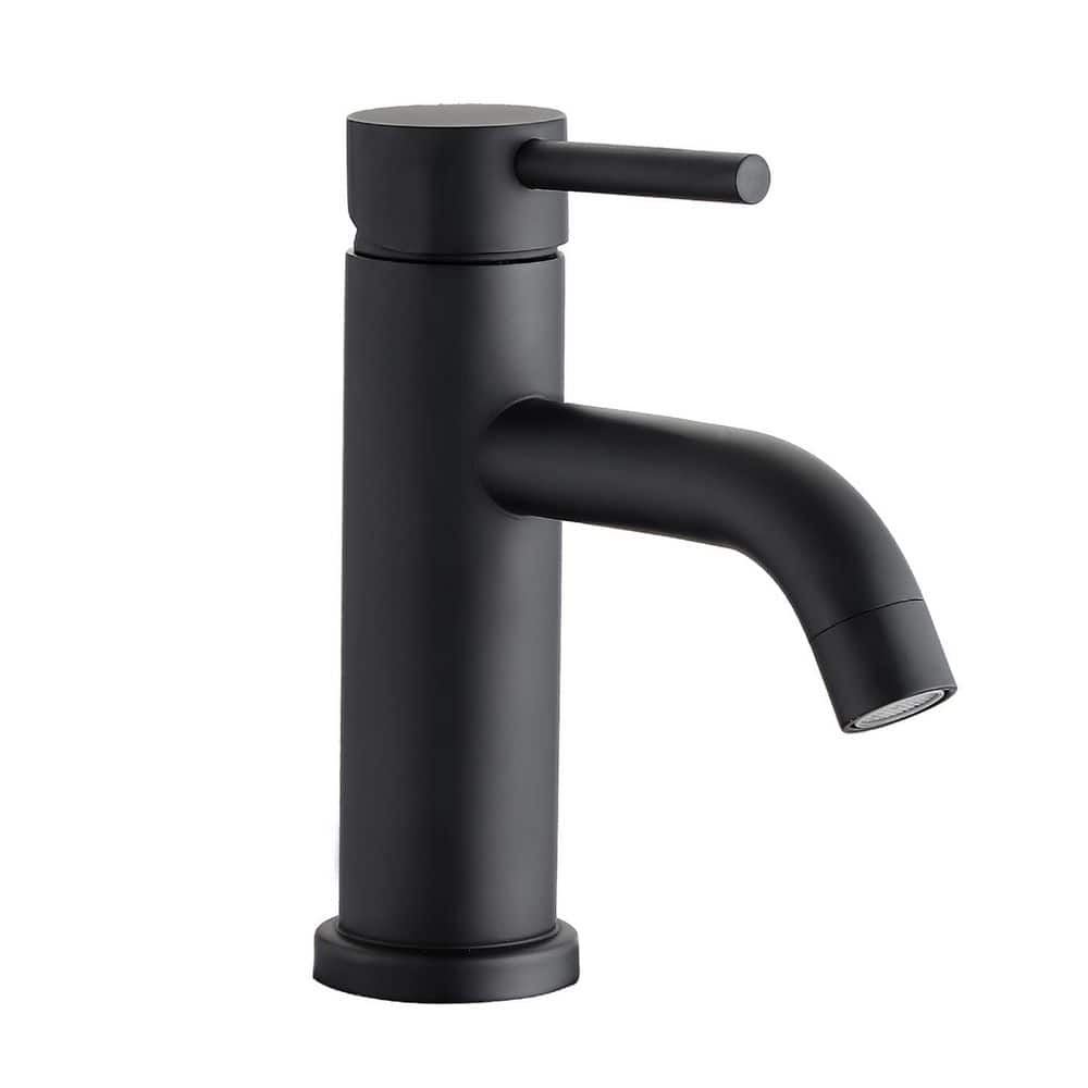 6.57 in. H Single Handle Single Hole Stainless Steel Bathroom Faucet in Matte Black price history on PriceWatchPro