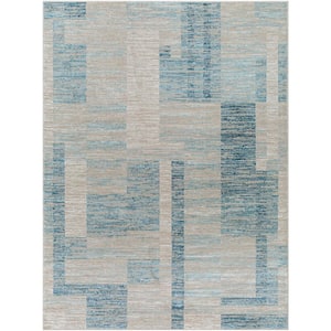 Allegro Blue/Light Beige Geometric 8 ft. x 10 ft. Indoor Area Rug