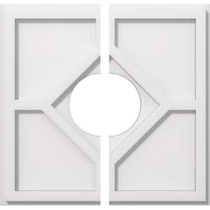 1 in. P X 5-1/2 in. C X 16 in. OD X 5 in. ID Embry Architectural Grade PVC Contemporary Ceiling Medallion, Two Piece