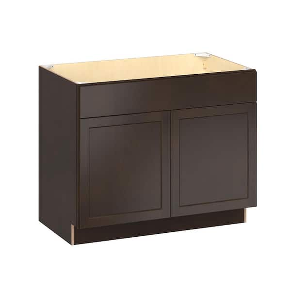 Emerson Cocoa Base Sink Base with 2-Door Ready to Assemble Kitchen Cabinet (42 in. W x 34.5 in. H x 24-in. D)