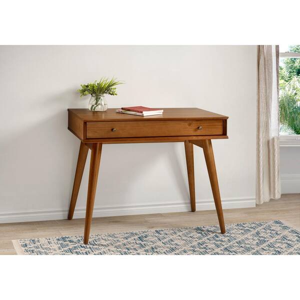 Small Modern Desk, Bureau, Dressing Table, Oak Wood, Mid Century Modern,  Customized Size and Finish 