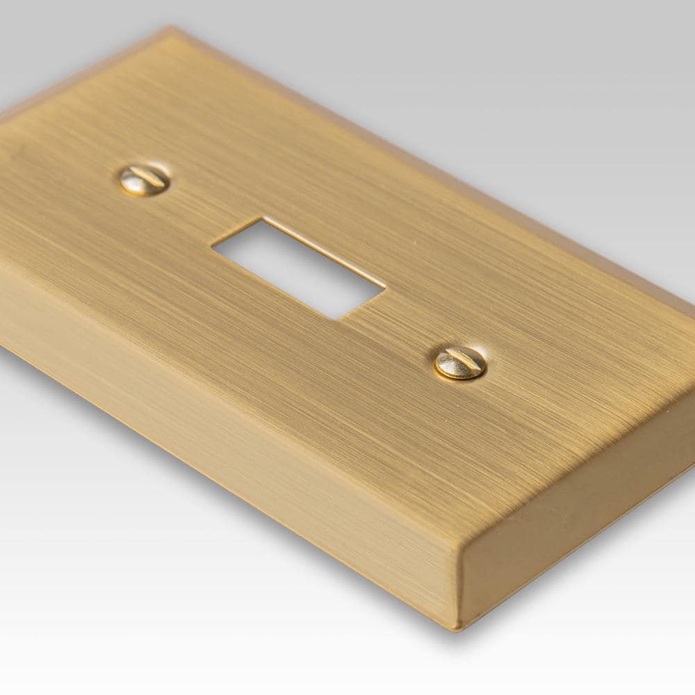 Amerelle Satin Brass 1-Gang Steel Toggle Wall Plate