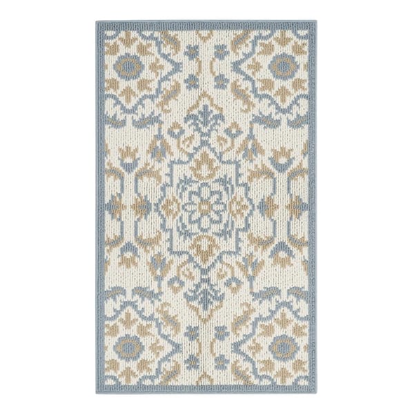 Marwood Blue Medallion 3 ft. X 5 ft. Polypropylene Accent Rug