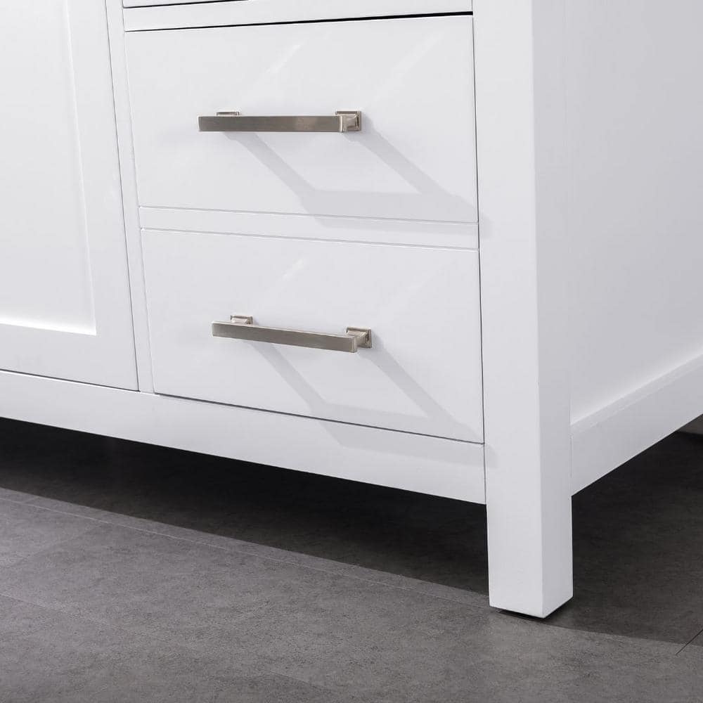 Jasper 60'' White Freestanding Single Bathroom Vanity with Carrara Top