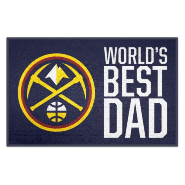FANMATS Denver Nuggets Navy 1.5 ft. x 2.5 ft. Starter Area Rug World's Best Dad Starter Mat