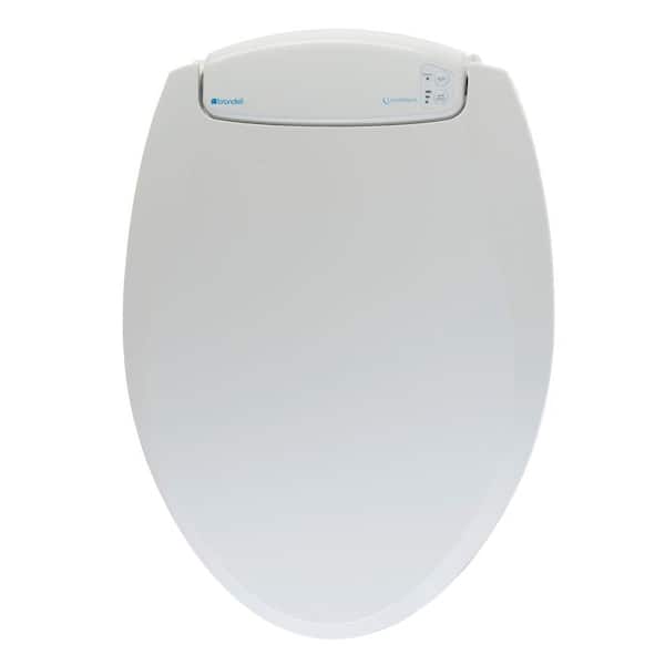 LumaWarm Heated Nightlight Elongated Closed Front Toilet Seat in Biscuit