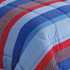 Sebastian 3-Piece Blue Stripe Comforter Set
