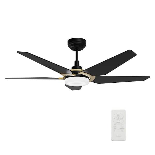 Carro Voyager 52 In Dimmable Led, Modern Black Ceiling Fan With Light Home Depot