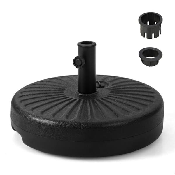 Kadehome 75 lbs. Fillable Round Patio Umbrella Base in Black for 1.5 in. to 1.9 in. Pole Free Standing Market Umbrella Stand