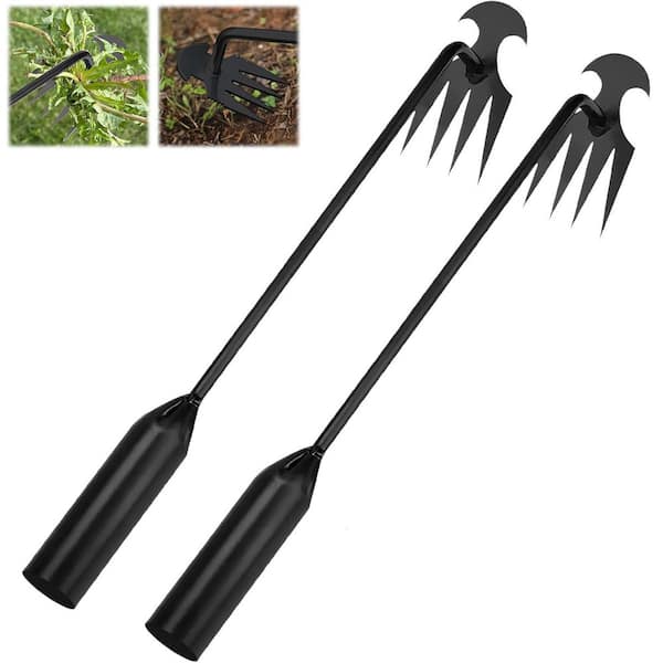 Garden Weed Pulling Tool Uprooting Weeding Tool Stainless Steel 4 Teeth Weeder Artifact 2025 New Portable 2 Pieces