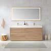 ROSWELL Palencia 72 in. W x 20 in. D x 33.9 in. H Double Bath Vanity in North American Oak with White Composite Stone Top 803072-NO-WHN