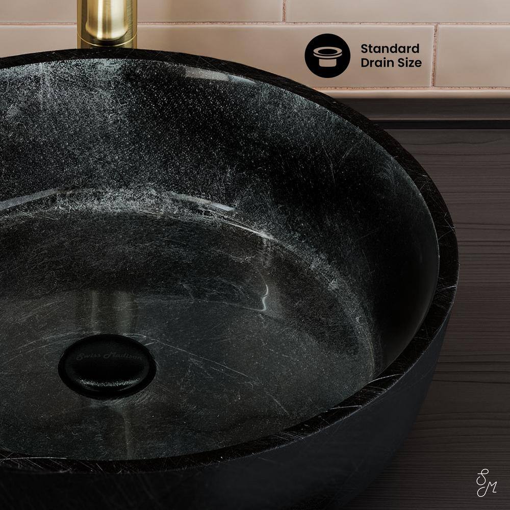 Avallon Black Round Glass Above-Counter Vessel Sink