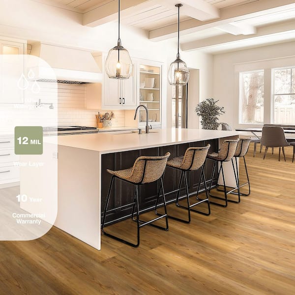 Lone Mountain 12 MIL x 7 in. x 48 in. Waterproof Click Lock Rigid Core Luxury Vinyl Plank Flooring (23.77 sq. ft./Case)