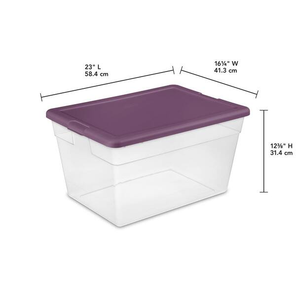 Sterilite 56 Quart Clear Plastic Storage Container with Latching