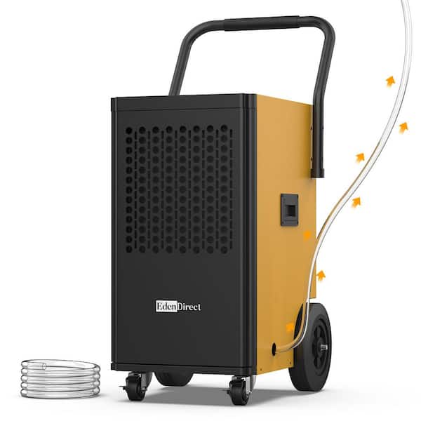 174 pt. 6,000 sq. ft. Buckless Industrial Dehumidifier in Yellows with Pump, Dehumidifier for Basement, ETL Certified