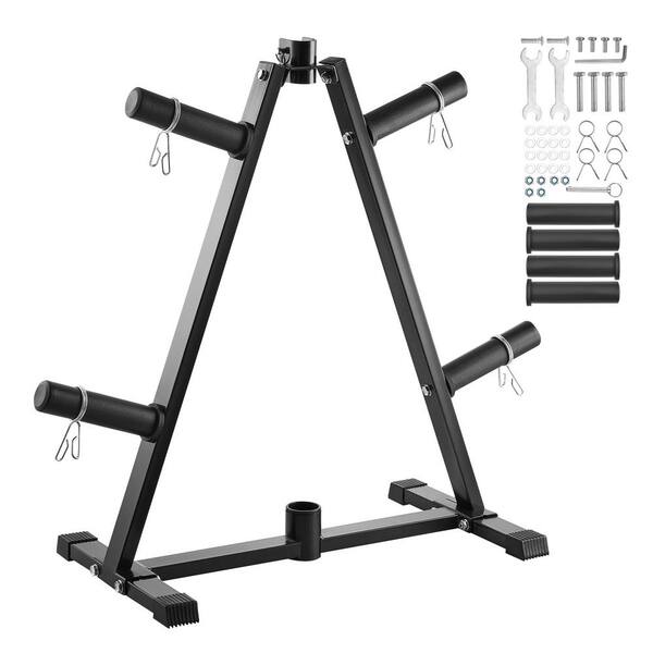 Weight Plate Rack, a Frame Weight Plate Tree for 2 in. Weight Plates, Standard Weight Plate Tree, Black